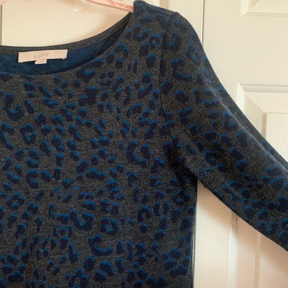 Loft Leopard Sweater Dress. - Picture 3 of 5